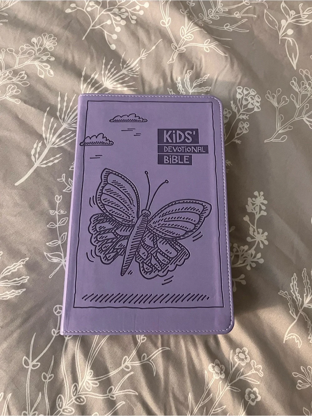 Kids' Devotional Bible - Purple Butterfly Cover